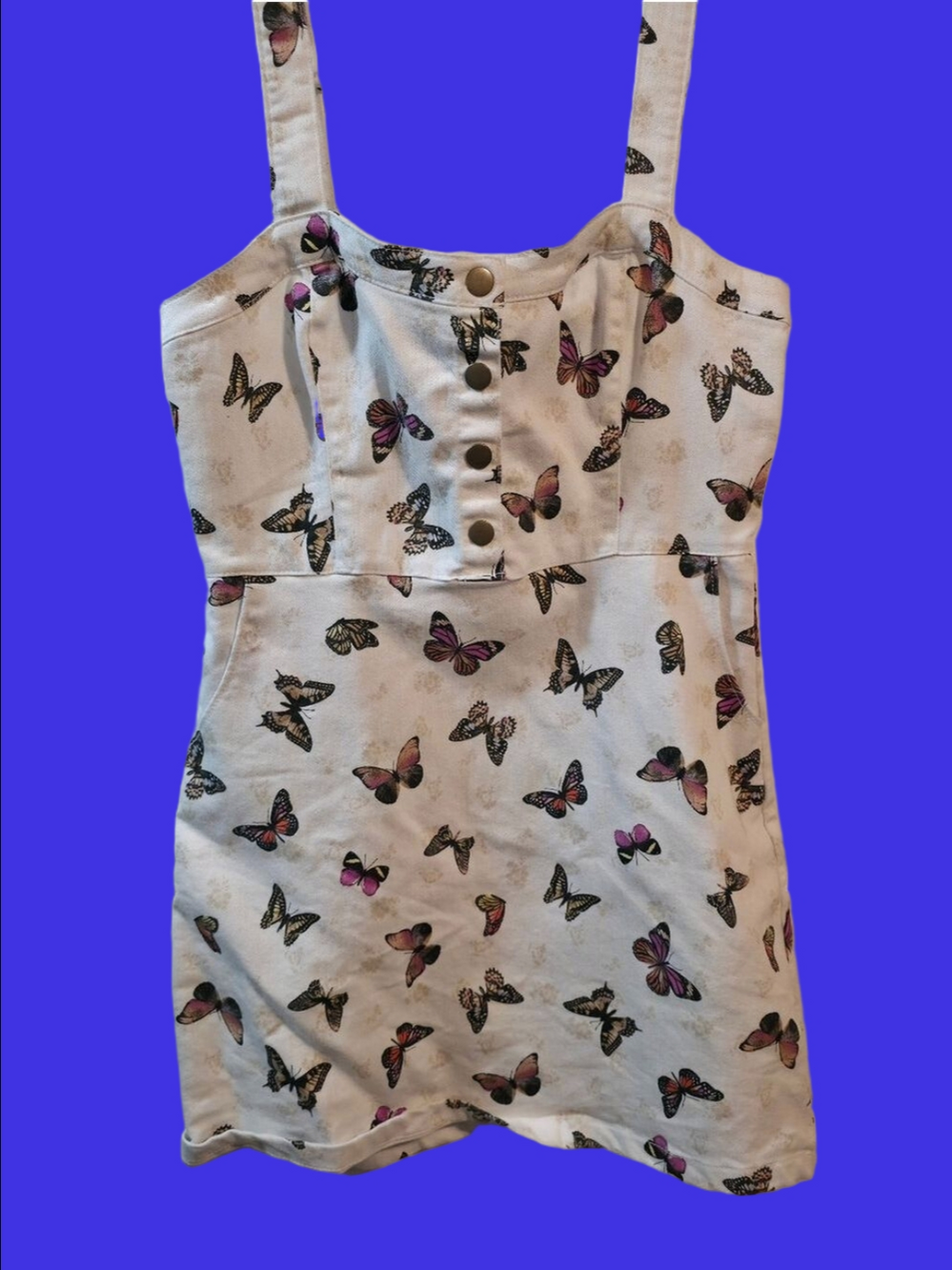 4/$67 Deal! NOBO White Mini Dress with Multicolor Butterfly Print